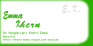 emma khern business card